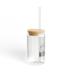 Wildflower Sipper Glass - Clear Tempered Drinkware - Dipaliz - Tumblers