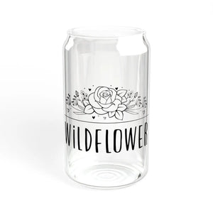 Wildflower Sipper Glass - Clear Tempered Drinkware - Dipaliz - Tumblers
