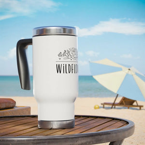 Wildflower Steel Travel Mug - Glossy White Enamel - Dipaliz - Mugs