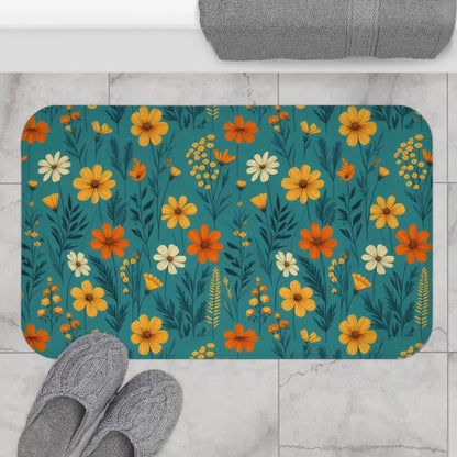 Wildflower Vibes Bath Mat: Nature-inspired Elegance for your Bathroom - 34’’ × 21’’ Home Decor