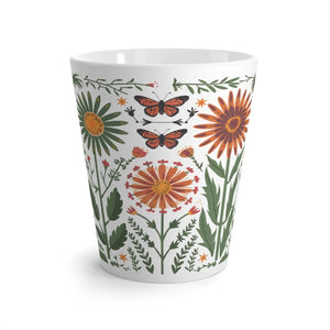 Cozy Wildflowers and Butterflies Latte Mug 12oz - Dipaliz - Mugs