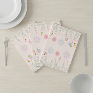 Wildflower Pink Napkins – Set of 4 Polyester - Dipaliz - Cloth