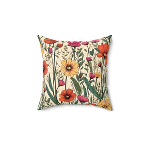 Wildflower Spun Polyester Square – Soft Decor - Dipaliz - Throw Pillows