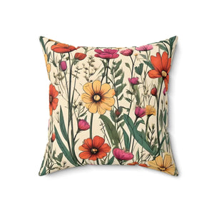 Wildflower Spun Polyester Square – Soft Decor - Dipaliz - Throw Pillows