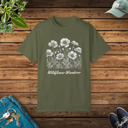 Wildflowers Wanderers Tee: Comfort Colors for the Bold - Hemp / s T-shirt