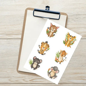 Cute Animal Sticker Sheet Wild Magic Rebel Style - Dipaliz - Decorative Stickers