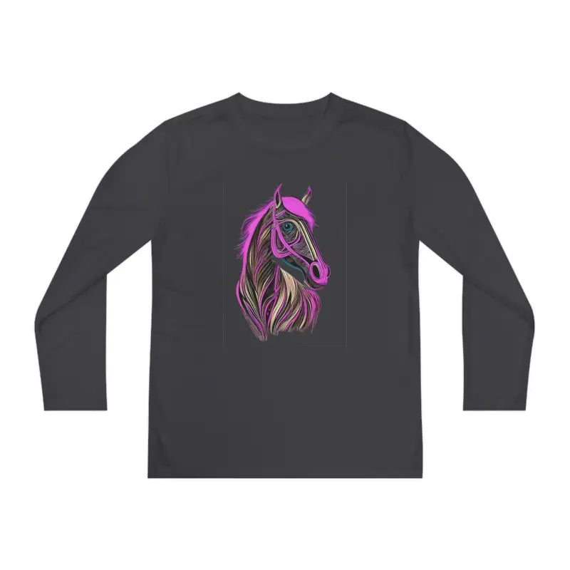 Dominate in Style with Pink Horse Youth Sleeve Competitor Tee - Kids Clothes