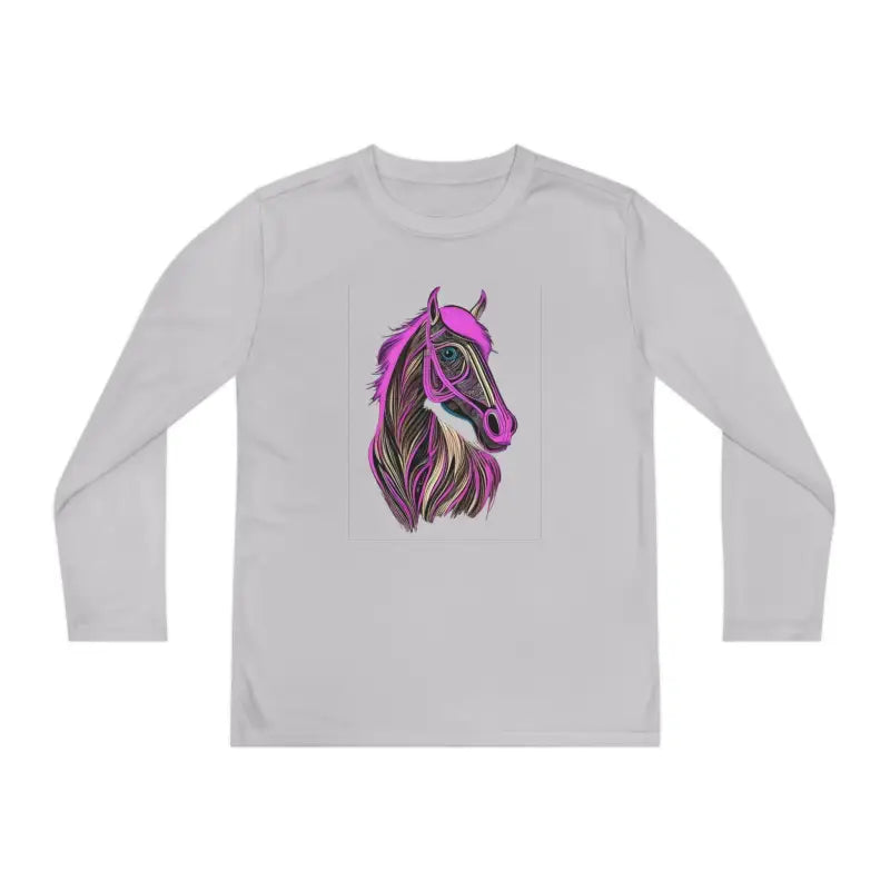 Dominate in Style with Pink Horse Youth Sleeve Competitor Tee - Kids Clothes