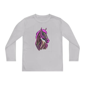 Youth Long Sleeve Competitor Tee Pink Champion Performance - Dipaliz - T-shirts