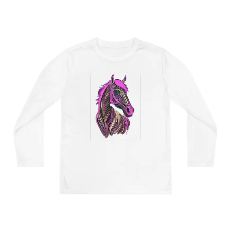 Dominate in Style with Pink Horse Youth Sleeve Competitor Tee - Kids Clothes