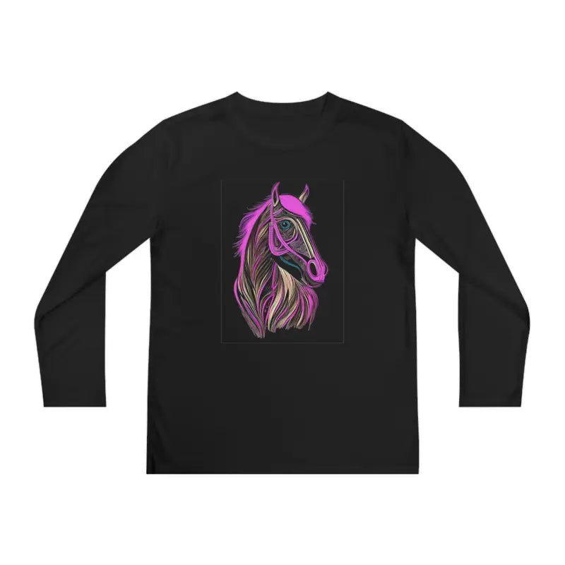 Dominate in Style with Pink Horse Youth Sleeve Competitor Tee - Kids Clothes