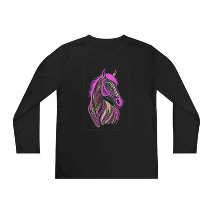 Dominate in Style with Pink Horse Youth Sleeve Competitor Tee - Kids Clothes