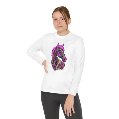 Dominate in Style with Pink Horse Youth Sleeve Competitor Tee - White / s Kids Clothes