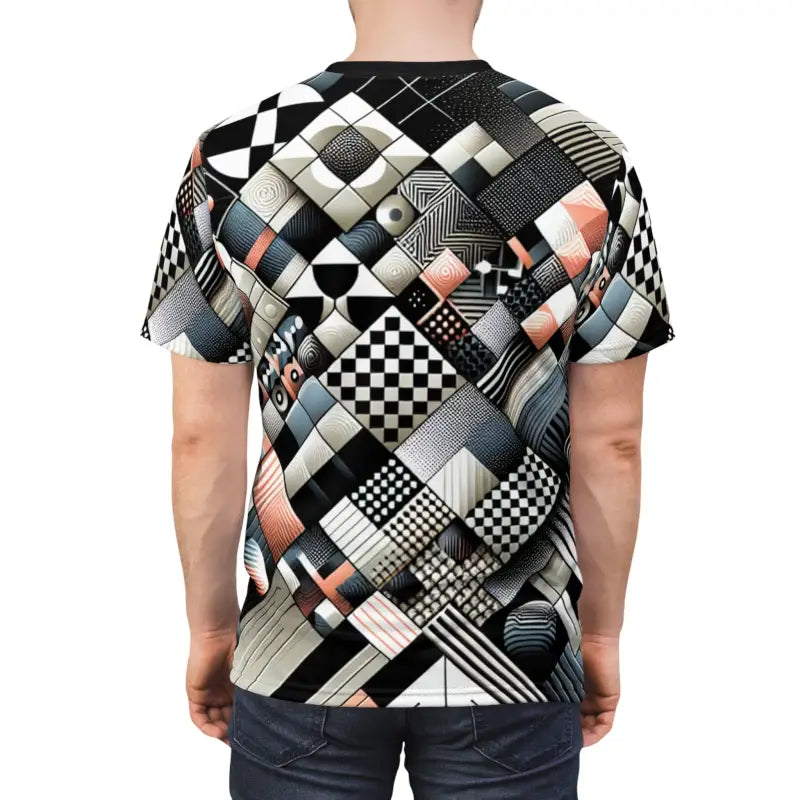 Win Style with the Abstract Checkerboard Unisex Tee - All Over Prints