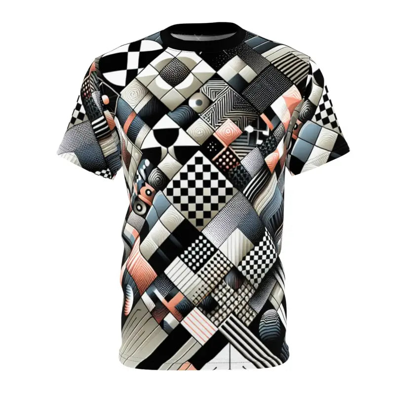 Win Style with the Abstract Checkerboard Unisex Tee - All Over Prints