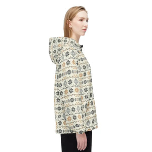Outerwear - Windbreaker Jacket - Neutral Nordic Snowflake All-over Print - Dipaliz