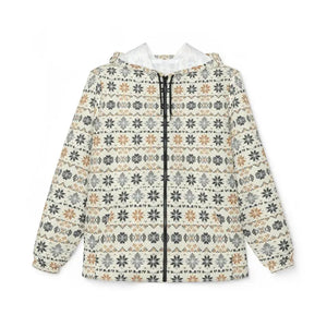Outerwear - Windbreaker Jacket - Neutral Nordic Snowflake All-over Print - Dipaliz