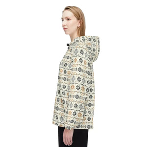 Outerwear - Windbreaker Jacket - Neutral Nordic Snowflake All-over Print - Dipaliz