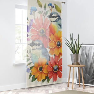 Birds Window Curtain - Bold Artistic Home Decor - Dipaliz - Sheer / White / 50’’ × 84’’