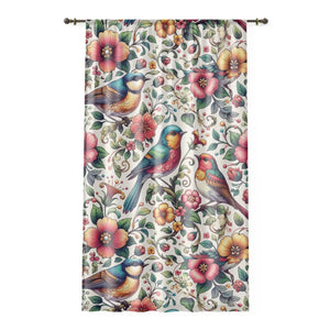 Vibrant Window Curtain - Colorful Birds Home Decor - Dipaliz - Curtains