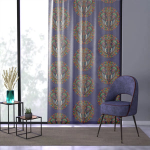 Chic Window Curtain - Elephant Mandal Art Polyester - Dipaliz - Curtains