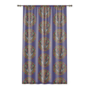 Chic Window Curtain - Elephant Mandal Art Polyester - Dipaliz - Curtains