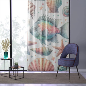 Artistic Marine Life Window Curtain - Chic Home Decor - Dipaliz - Curtains