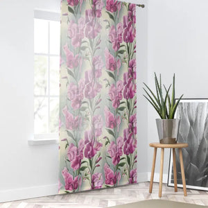 Pink Flowers Pattern Curtains Vibrant Elegant Decor Dipaliz - Sheer / White / 50’’ × 84’’