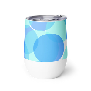 Blue Abstract Circle Wine Tumbler Double Walled - Dipaliz - Tumblers