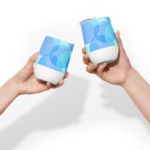 Blue Abstract Circle Wine Tumbler Double Walled - Dipaliz - Tumblers