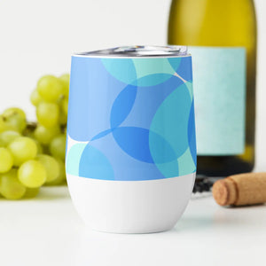 Blue Abstract Circle Wine Tumbler Double Walled - Dipaliz - Tumblers