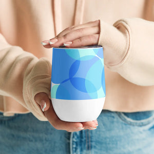Blue Abstract Circle Wine Tumbler Double Walled - Dipaliz - Tumblers