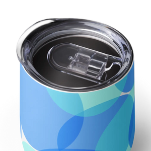 Blue Abstract Circle Wine Tumbler Double Walled - Dipaliz - Tumblers