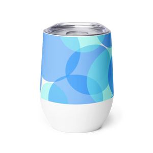 Blue Abstract Circle Wine Tumbler Double Walled - Dipaliz - Tumblers