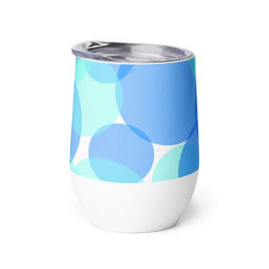 Blue Abstract Circle Wine Tumbler Double Walled - Dipaliz - Tumblers