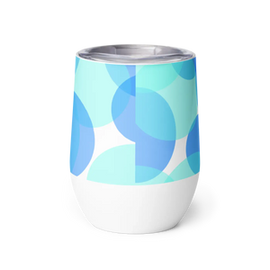 Blue Abstract Circle Wine Tumbler Double Walled - Dipaliz - Tumblers