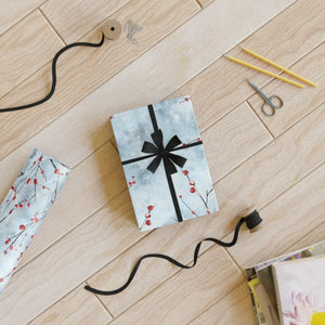 Winter Berries Gift Wrap - Snow Forest Design - Dipaliz - Home Decor