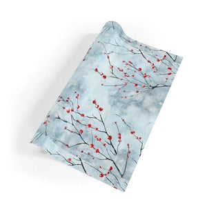 Winter Berries Gift Wrap Snow Forest Design - Dipaliz - Wrapping Paper