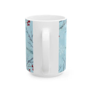Winter Berry Ceramic Mug - Snowy Forest Design - Dipaliz - Mugs