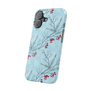 Winter Berry Slim Case Snowflake Holiday Phone Cover - Dipaliz - Mobile Cases