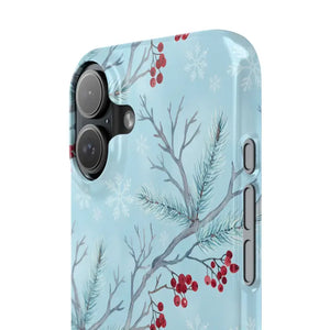 Winter Berry Slim Case Snowflake Holiday Phone Cover - Dipaliz - Mobile Cases