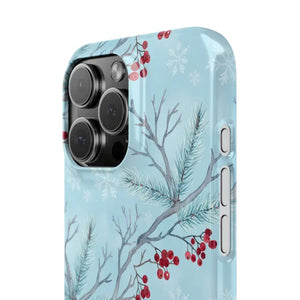 Winter Berry Slim Case Snowflake Holiday Phone Cover - Dipaliz - Mobile Cases