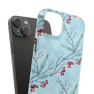Winter Berry Slim Case Snowflake Holiday Phone Cover - Dipaliz - Mobile Cases
