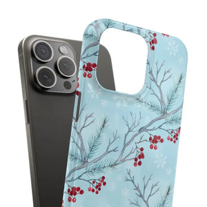 Winter Berry Slim Case Snowflake Holiday Phone Cover - Dipaliz - Mobile Cases