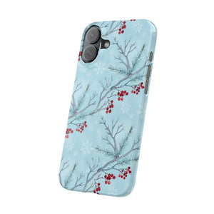 Winter Berry Slim Case Snowflake Holiday Phone Cover - Dipaliz - Mobile Cases
