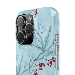 Winter Berry Slim Case Snowflake Holiday Phone Cover - Dipaliz - Mobile Cases
