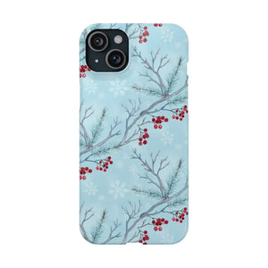 Winter Berry Slim Case Snowflake Holiday Phone Cover - Dipaliz - Iphone 15 Plus / Glossy / Without Gift Packaging