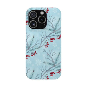Winter Berry Slim Case Snowflake Holiday Phone Cover - Dipaliz - Iphone 15 Pro / Glossy / Without Gift Packaging