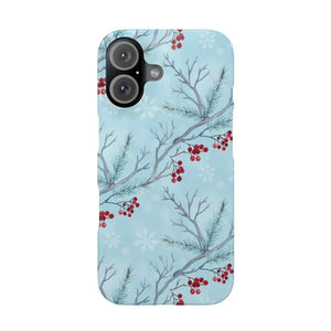 Winter Berry Slim Case Snowflake Holiday Phone Cover - Dipaliz - Iphone 16 / Glossy / Without Gift Packaging - Mobile
