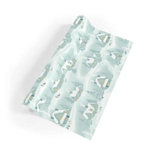 Wrapping Paper - Cozy Winter Satin Finish Snow Design - Dipaliz